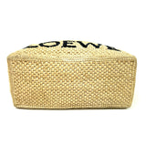 Natural Raffia FONT Leather Strap Small Tote Bag / LOEWE