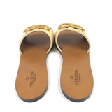 Natural Raffia VLOGO Signature Slide Sandals / VALENTINO - Size 40