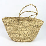 Natural Raffia with Palm Tree Embroidered Tote Bag