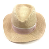 Natural Straw Pink Ribbon FEDORA HENRIETTA Panama Hat / MAISON MICHEL - Size S