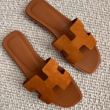 Natural Suede Goatskin ORAN Sandals / HERMES - Size 37