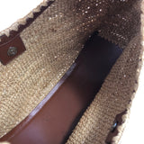 Natural Tan Raffia Moon Large Tote Bag / STAUD