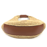 Natural Tan Raffia Moon Large Tote Bag / STAUD
