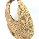Natural Tan Raffia Moon Large Tote Bag / STAUD