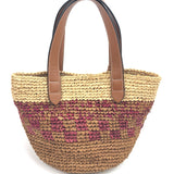 Natural/Brown Belt Mini Woven-Raffia Tote Bag / JW ANDERSON