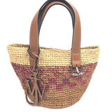 Natural/Brown Belt Mini Woven-Raffia Tote Bag / JW ANDERSON