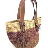 Natural/Brown Belt Mini Woven-Raffia Tote Bag / JW ANDERSON