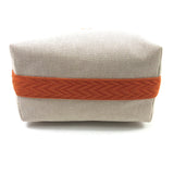 Natural/Orange Cotton Canvas Bride-a-Brac Vanity Case / HERMES