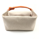Natural/Orange Cotton Canvas Bride-a-Brac Vanity Case / HERMES
