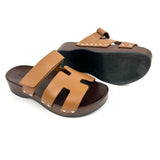 Naturel KOS Calfskin Leather Clogs / HERMES - Size 38