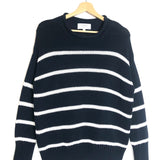 Navy and White MARINA Striped Cotton Jumper / LA LIGNE - Size S