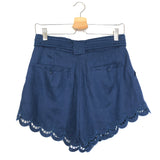 Royal Blue Belted Linen Shorts / FARM RIO - Size S
