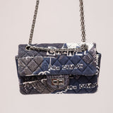 Navy Blue Jersey Quilted Graffiti 2.55 Reissue Mini Flap Bag  (224 line) / CHANEL