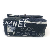 Navy Blue Jersey Quilted Graffiti 2.55 Reissue Mini Flap Bag  (224 line) / CHANEL