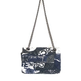 Navy Blue Jersey Quilted Graffiti 2.55 Reissue Mini Flap Bag  (224 line) / CHANEL