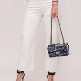 Navy Blue Jersey Quilted Graffiti 2.55 Reissue Mini Flap Bag  (224 line) / CHANEL