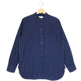 Navy Blue MAXOU Chambray Striped Blouse / LAURENCE BRAS - Size 36