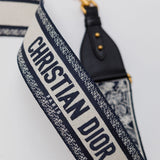 Navy Blue OBLIQUE Logo Canvas Adjustable Shoulder Strap with Ring / CHRISTIAN DIOR