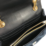 Navy Blue Velvet BB logo Chain Shoulder Bag / BALENCIAGA