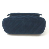 Navy Blue Velvet BB logo Chain Shoulder Bag / BALENCIAGA