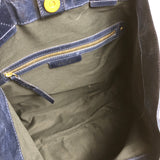 Navy Blue WARDY Crinkled Leather Large Tote Bag / ISABEL MARANT