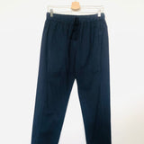 Navy Cotton Poplin DRAPER Pants / XIRENA - Size S