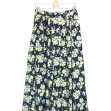 Navy Floral Printed Silk Maxi Skirt / ESSENTIEL - Size 36