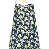Navy Floral Printed Silk Maxi Skirt / ESSENTIEL - Size 36