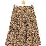 Navy/ Orange Giraffe Print Pull-on A-Line Midi Skirt / J.CREW - Size 0