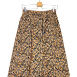 Navy/ Orange Giraffe Print Pull-on A-Line Midi Skirt / J.CREW - Size 0