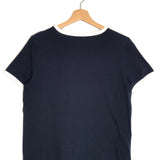 Navy Printed Crew Neck Tee Shirt / CELINE - Size S