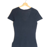 Navy V-neck Cotton Tee / STANDARD JAMES PERSE - Size US 2
