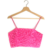 Neon Pink EVELYN Sequin Cropped Top / AJE. - Size AUS 10