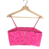 Neon Pink EVELYN Sequin Cropped Top / AJE. - Size AUS 10