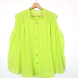 Neon Yellow Sleeveless Cotton Blouse - One Size