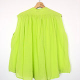 Neon Yellow Sleeveless Cotton Blouse - One Size