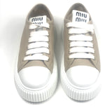 Neutral Denim Chunky Low-top Sneakers / MIU MIU - Size 37.5