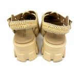 Neutral Raffia MONOLITH Crochet Cage Rubber Sandals / PRADA - Size 38
