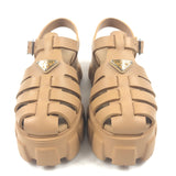 Neutral Rubber Monolith Cage Platform Sandals / PRADA - Size 38
