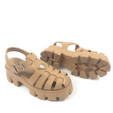 Neutral Rubber Monolith Cage Platform Sandals / PRADA - Size 38