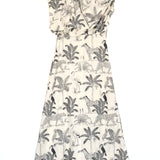 Neutral SAVANA One-shoulder Linen Sleeveless Midi Dress / CECILE HOB - Size S