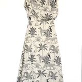 Neutral SAVANA One-shoulder Linen Sleeveless Midi Dress / CECILE HOB - Size S