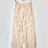 Nude ALBERTO Jacquard Satin Fluid Wide Leg Pants / SANDRO - Size 36
