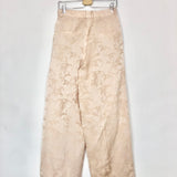 Nude ALBERTO Jacquard Satin Fluid Wide Leg Pants / SANDRO - Size 36