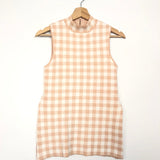 Nude BURKE Plaid Gingham Check  Sleeveless Top / STAUD - Size S