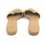 Nude CC Logo Leather Slides Sandals / CHANEL - Size 38C