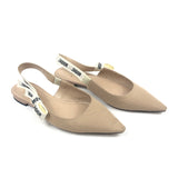 Nude J'ADIOR Technical Fabric Slingback Flats / CHRISTIAN DIOR - Size 37