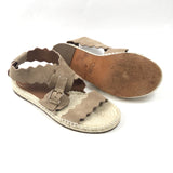 Nude LAUREN Flat Suede Wrap Sandals / CHLOE - Size 38