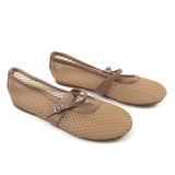 Nude Mesh MODESTY-M Buckle Strap Ballerinas / FOZAZA X STEVE MADDEN - Size 40