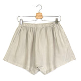 Oatmeal Loose Fitting Boxer Style Linen Shorts / DEIJI STUDIOS - Size S/M